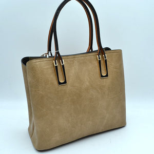 Tote with pouch - stone