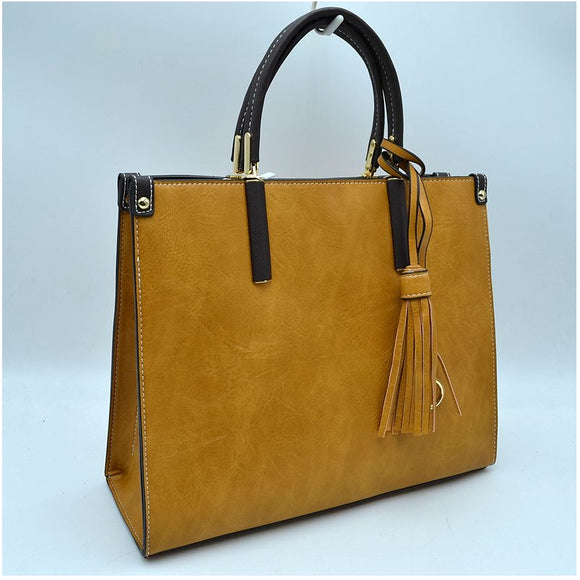 Classic tote with tassel - mustard
