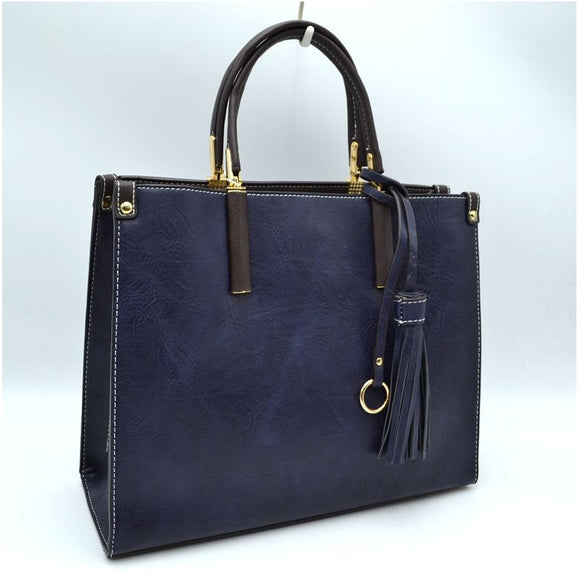 Classic tote with tassel - navy