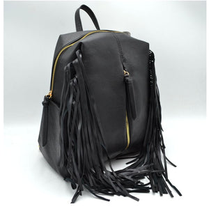 Fringe backpack - black