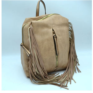 Fringe backpack - stone