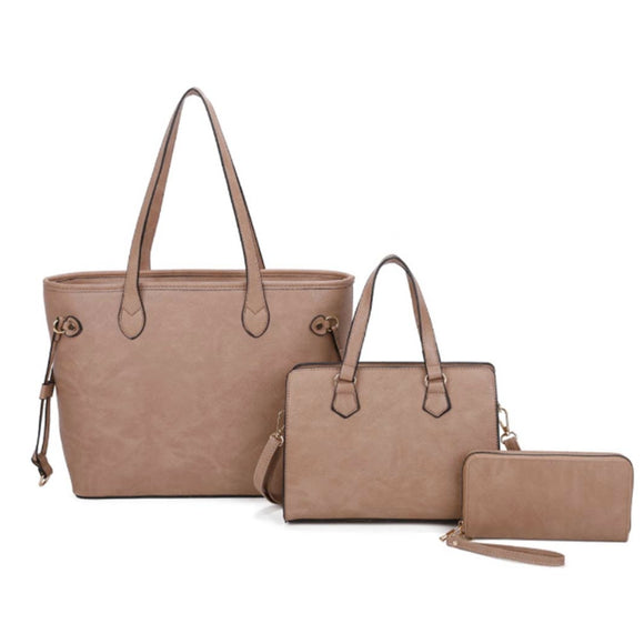 3-in-1 tote and wallet - khaki