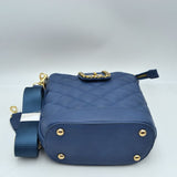 Deco-lock quilted chain shoulder bag - blue
