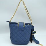 Deco-lock quilted chain shoulder bag - taupe
