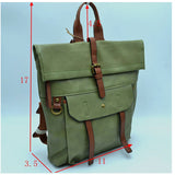 Belted foldover backpack - olive