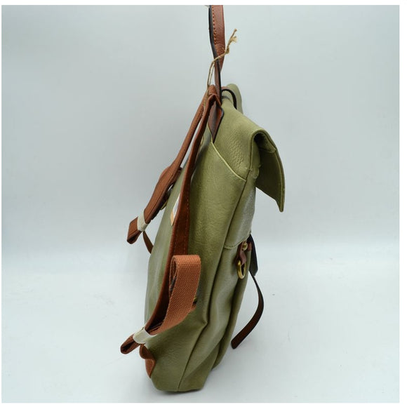 Belted foldover backpack - olive