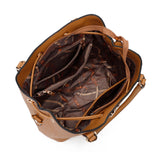 2-in-1 Weaving pattern & drawstring bucket bag - plum