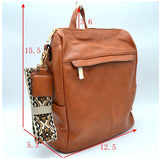 Convertible backpack tote with fashion strap - mocha