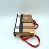 Monogram turn-lock wallet crossbody bag - brown