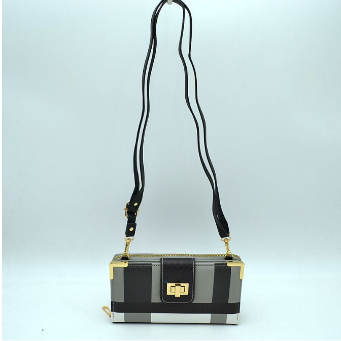 Shield Checked Crossbody Bag in Yellow - Burberry