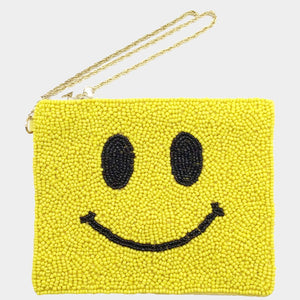 Smile Beaded Mini Pouch Bag