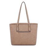 3-in-1 linked chain accent tote with wallet - stone
