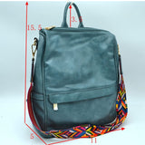 Convertible backpack shoulder bag with fashion strap - black