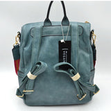 Convertible backpack shoulder bag with fashion strap - denim