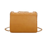 Diamond quilted chain crossbody bag with wallet - mustard