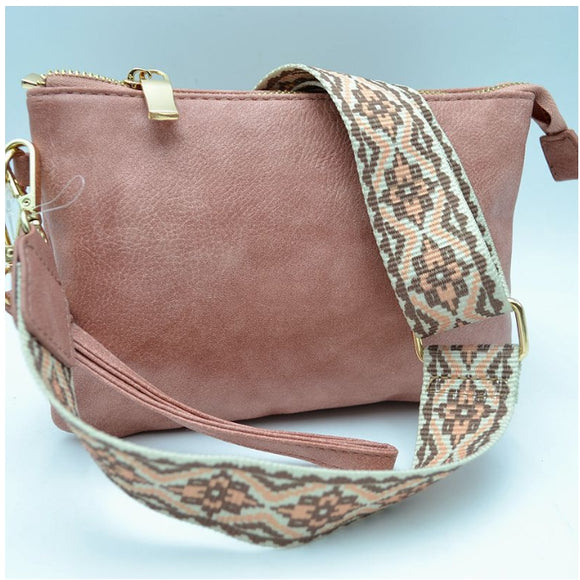 Triple Compartment Crossbody With Detachable Strap, Handbags