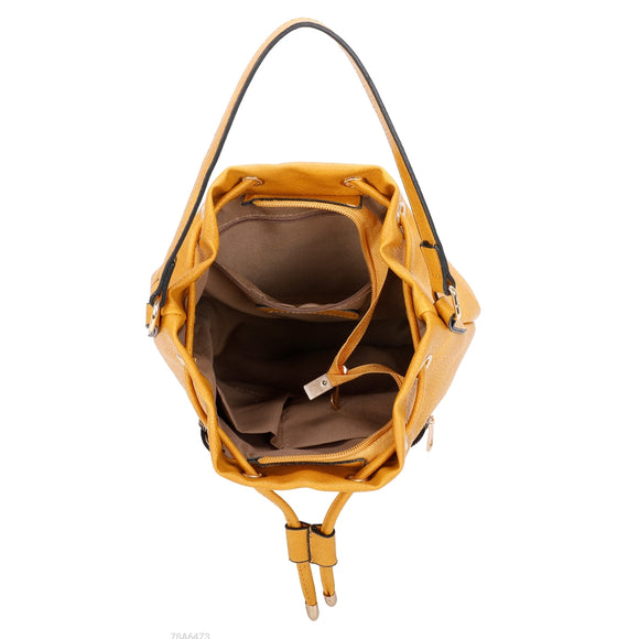 Bucker drawstring with wallet - brown