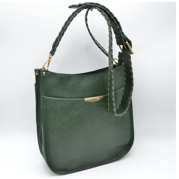 Whipstitch shoulder bag - dark green