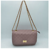 Diamond quilted chain crossbody bag - mauve
