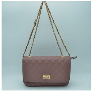Diamond quilted chain crossbody bag - baby pink