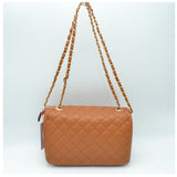 Diamond quilted chain crossbody bag - mauve