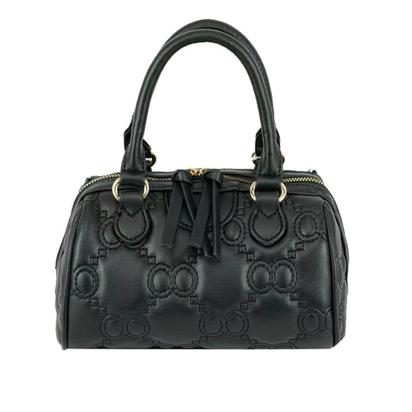 Quilted mini tote - black
