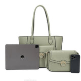3-in-1 gold-tone hardware tote set - light brown