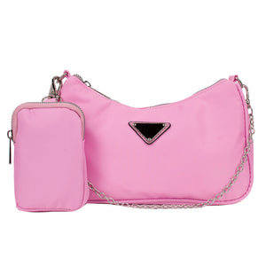 Chain crossbody bag with coin purse - pink