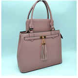 Tassel detail tote with wallet - mauve