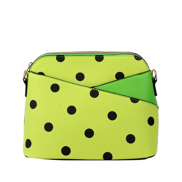 Polka dot crossbody bag - green