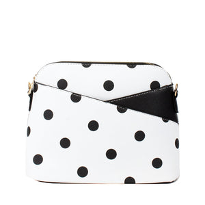 Polka dot crossbody bag - white