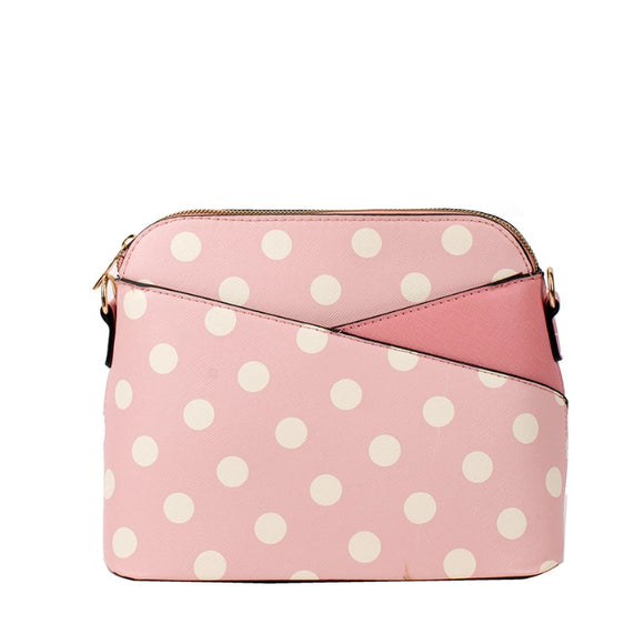 Polka dot crossbody bag - pink