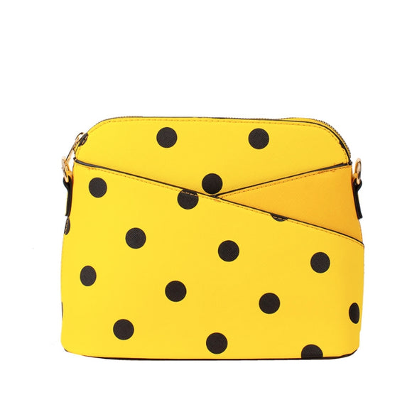 Polka dot crossbody bag - yellow