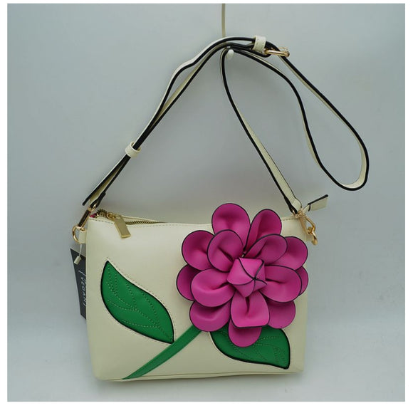 3D flower crossbody bag - fuchsia