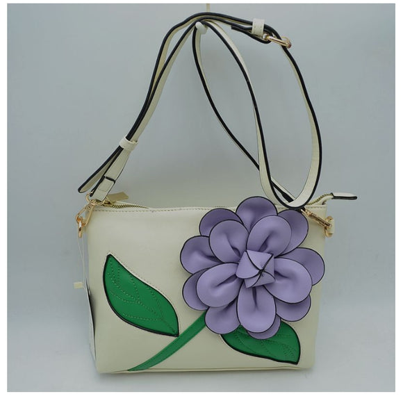 3D flower crossbody bag - lavender