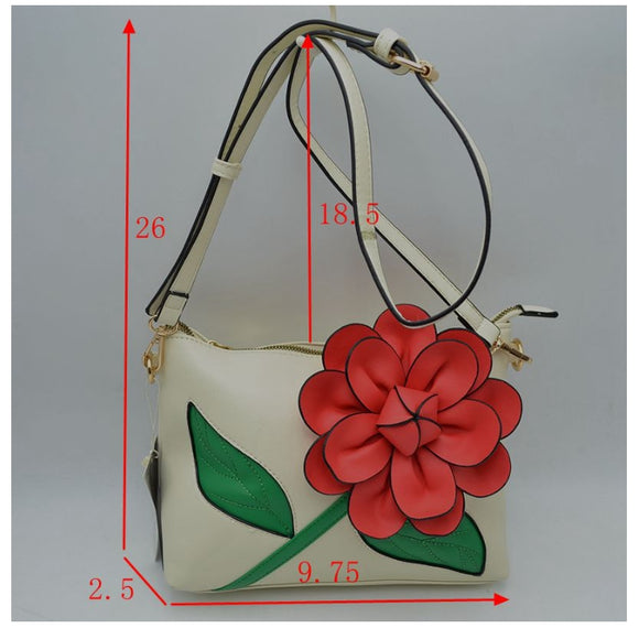 3D flower crossbody bag - orange
