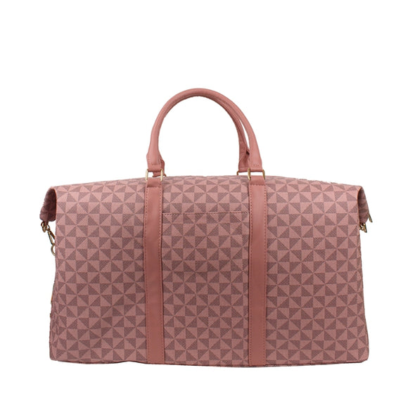 Monogram pattern weekender bag - pink