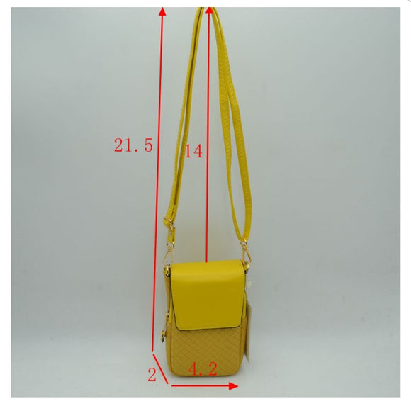 Weaving cellphone crossbody bag - yellow