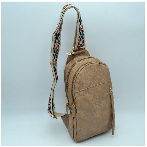 Fashion strap sling bag - stone
