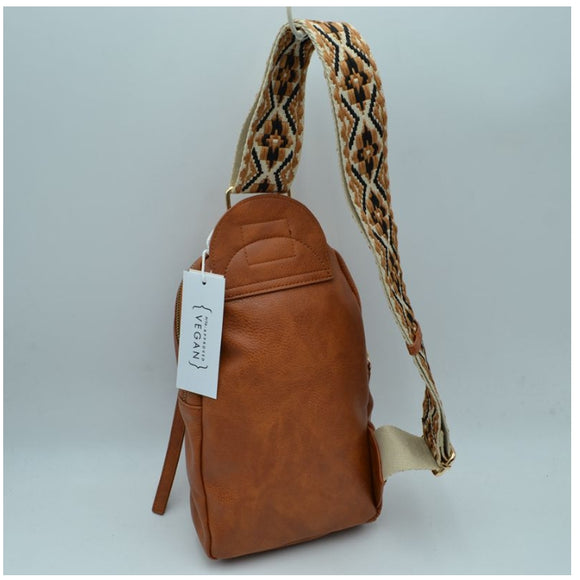 Fashion strap sling bag - white