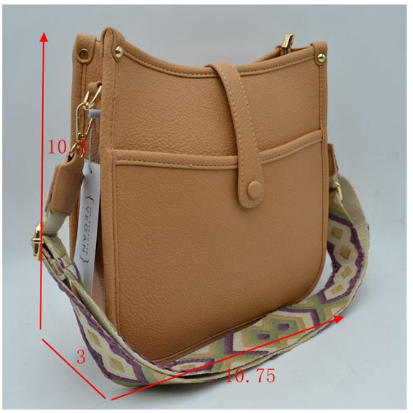 Fashion strap crossbody bag - tan