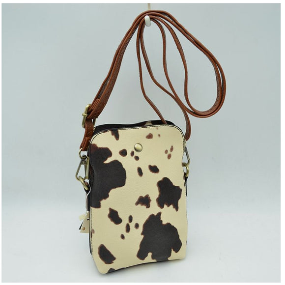 Cellphone crossbody bag - cow
