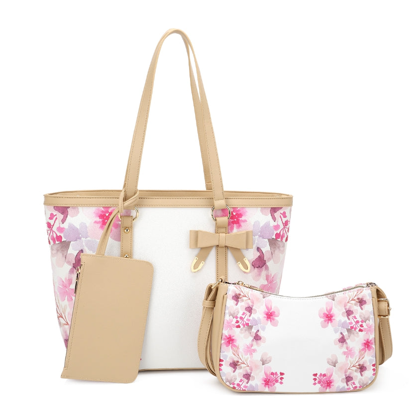 Guess Logo Floral Handbag/ Purse Tote Handbag -