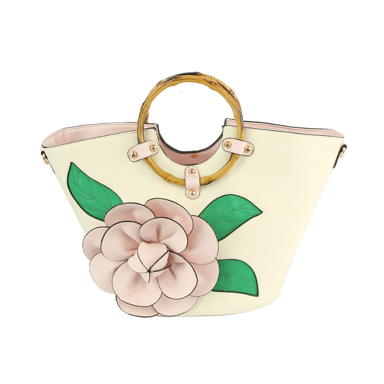 Mediterranean Style Tote Bag Bamboo Ring Lemon Flower Brick - Shop  WindGarden design Handbags & Totes - Pinkoi