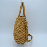 Straw shoulder bag with tassel - beige