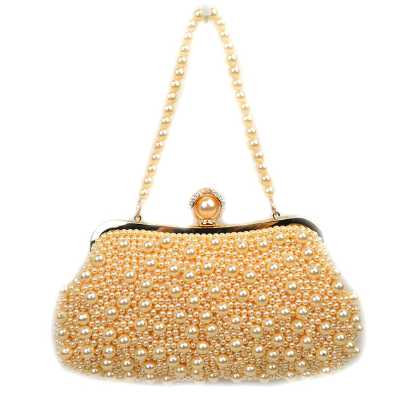 Pearl evening bag - champagne