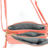 Weaving crossbody bag - peach