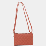 Quilted crossbody bag - peach