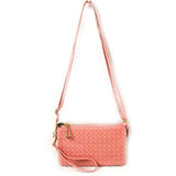 Weaving crossbody bag - peach