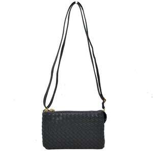 Weaving crossbody bag - dark grey